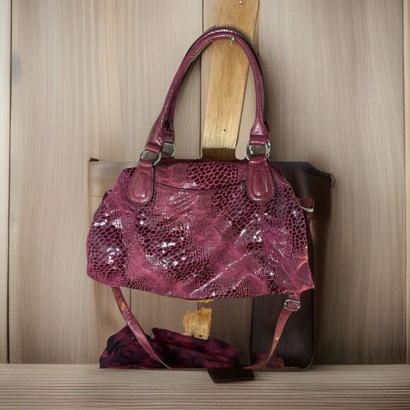 ELLE Joelle Satchel Handbag Berry Color NWT - Picture 6 of 7